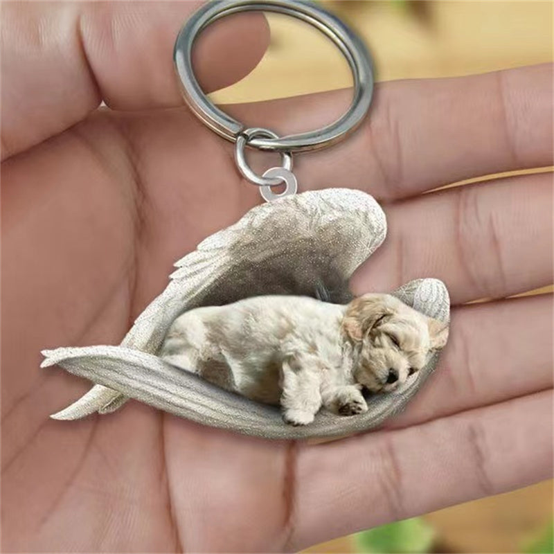 Sleeping Angel Pet Keychain