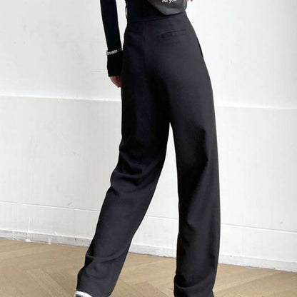 Fall High Waist Loose Straight Suit Pants