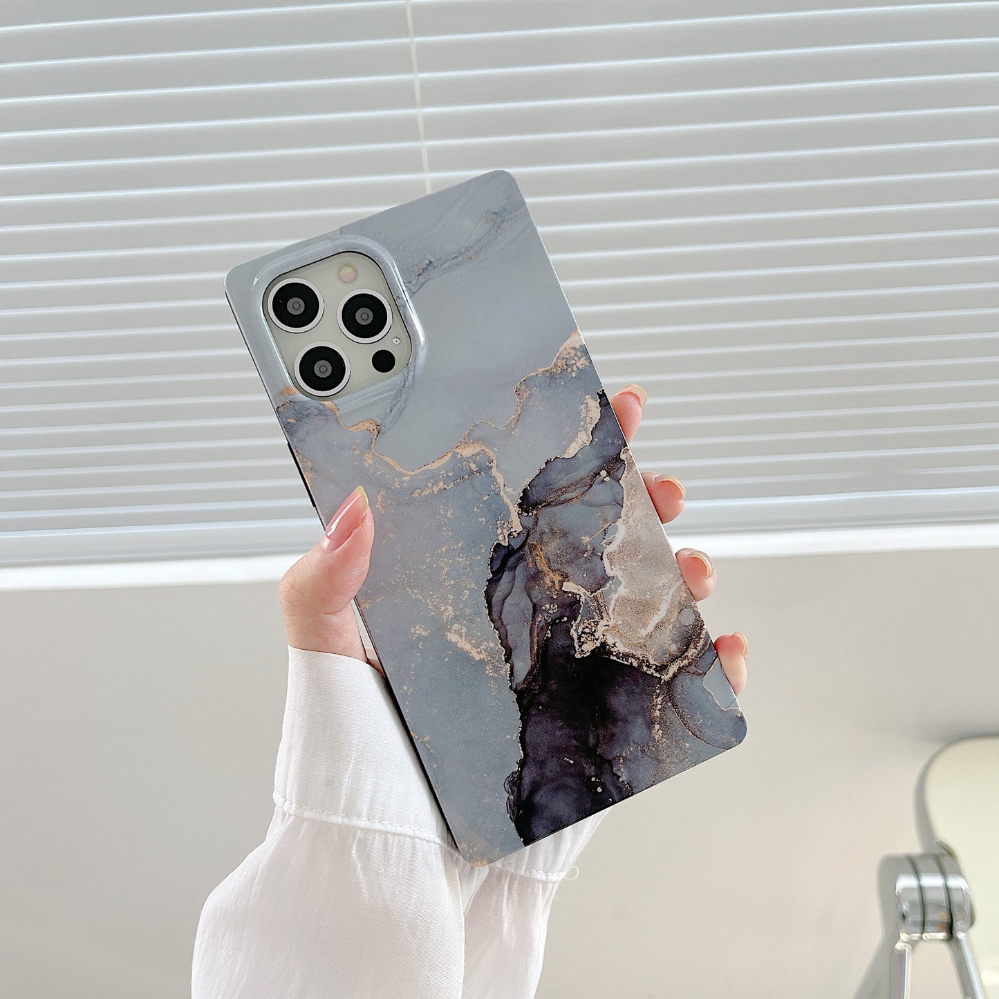 Square Gilt Marble Silicone Phone Case