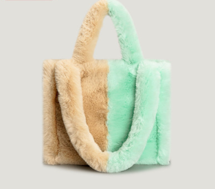 Plush Bag Contrast Color Candy Tote Bag