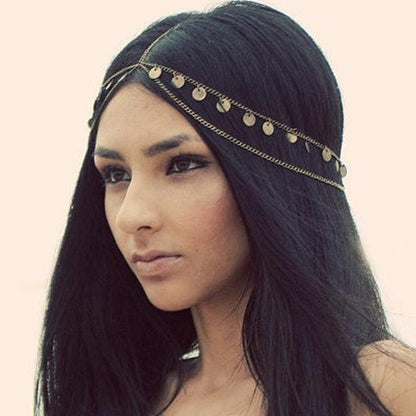 Popular Beaded Auspicious Pearl Tassel Headband