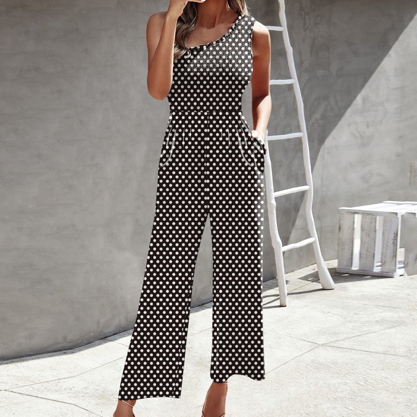 Fashion Jumpsuit Cross-Shoulder Top