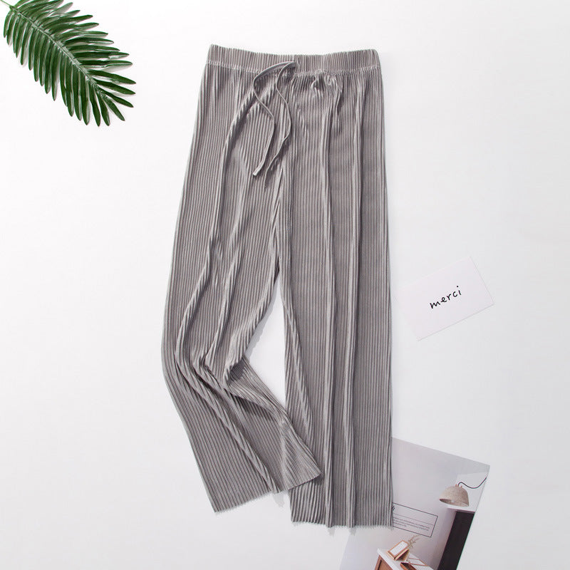 High waist vertical spring and summer casual pants