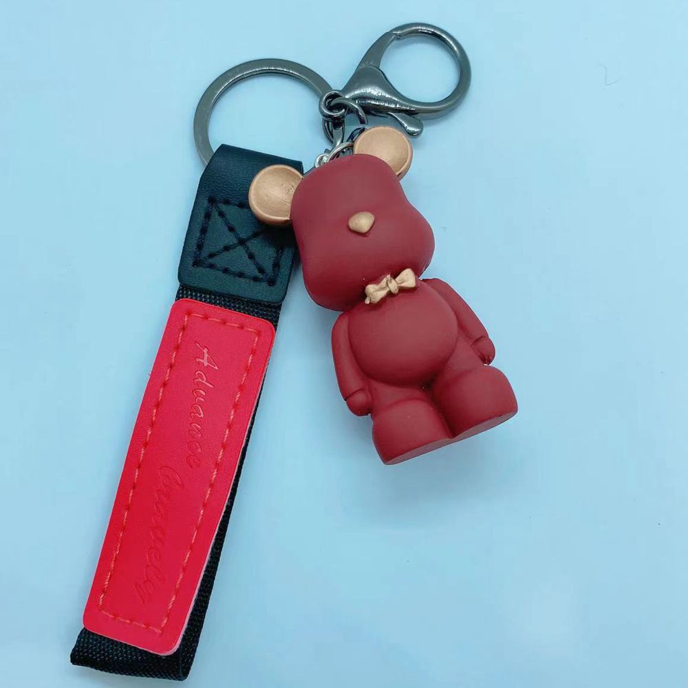 Resin Bow Tie Bear Doll Keychain