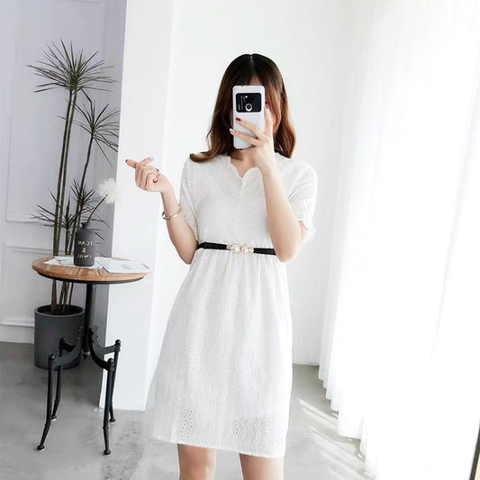 Pearl Pair Button Fine Ladies Dress Fashion Hundred Matching Accessories With Elastic Elastic Waistband Waist