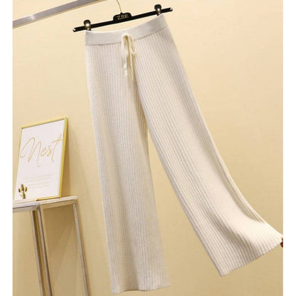 High Waist Drape Split Autumn Knitted Pants