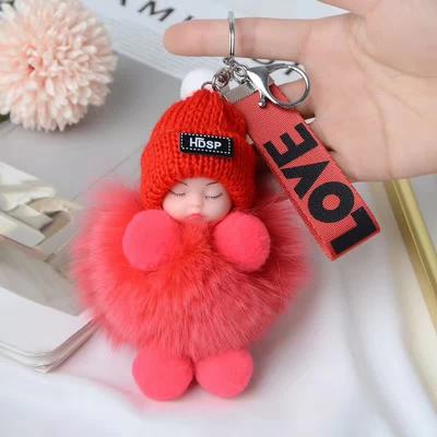 Fur Pendant Sleeping Baby Backpack Pendant