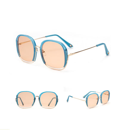 Colorful Fashionable Large Half Frame Sunglasses