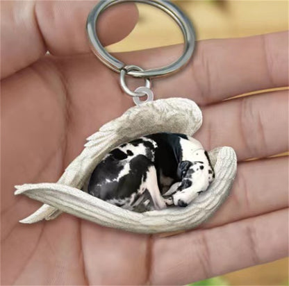 Sleeping Angel Pet Keychain