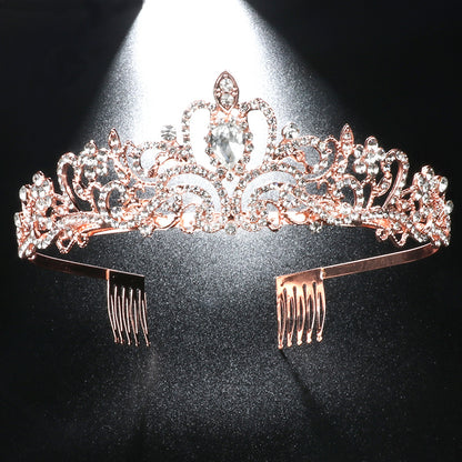 Bridal Alloy Diamond Belt Comb Crown