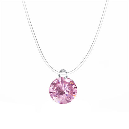 Diamond Zircon Pendant Necklace