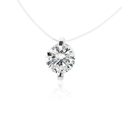 Diamond Zircon Pendant Necklace