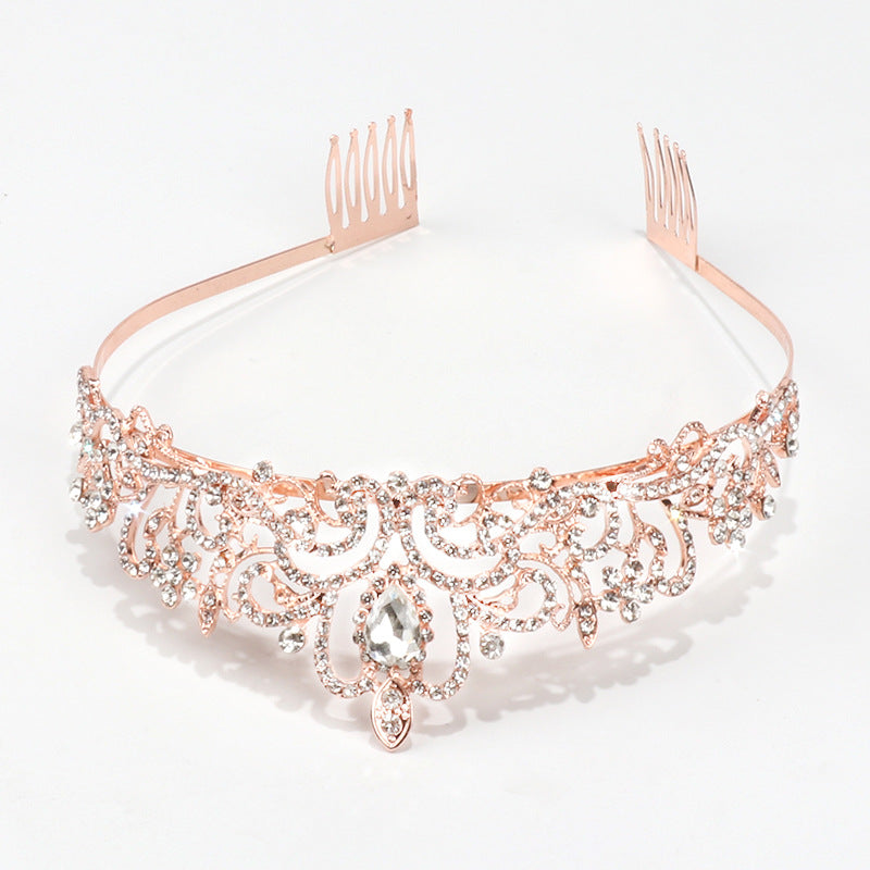 Bridal Alloy Diamond Belt Comb Crown