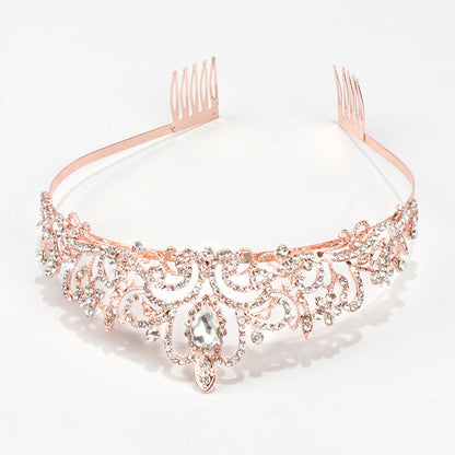 Bridal Alloy Diamond Belt Comb Crown