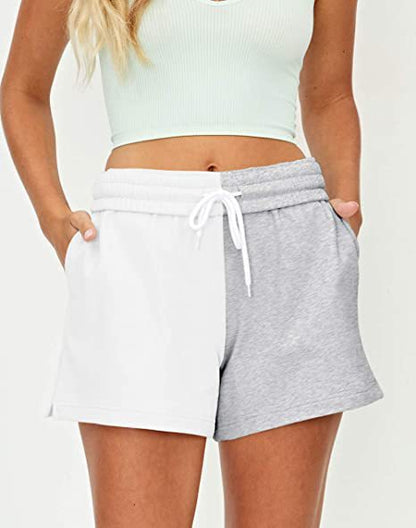 Asymmetric Paneling Lace-up High Waist Sports Shorts