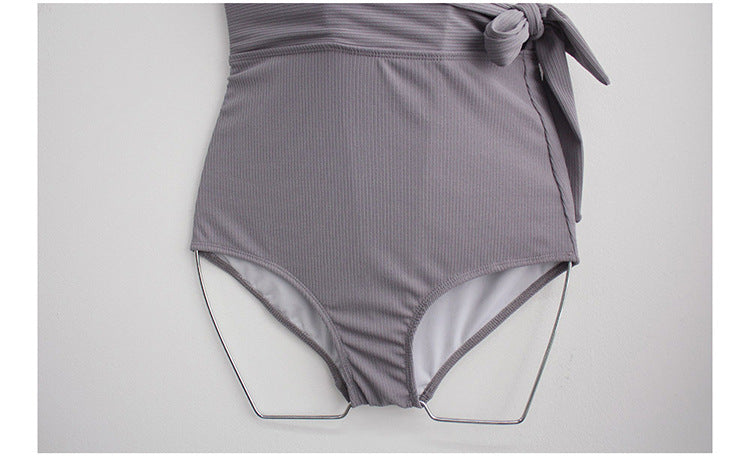 One Piece Swimsuit Leaky Waist Tie